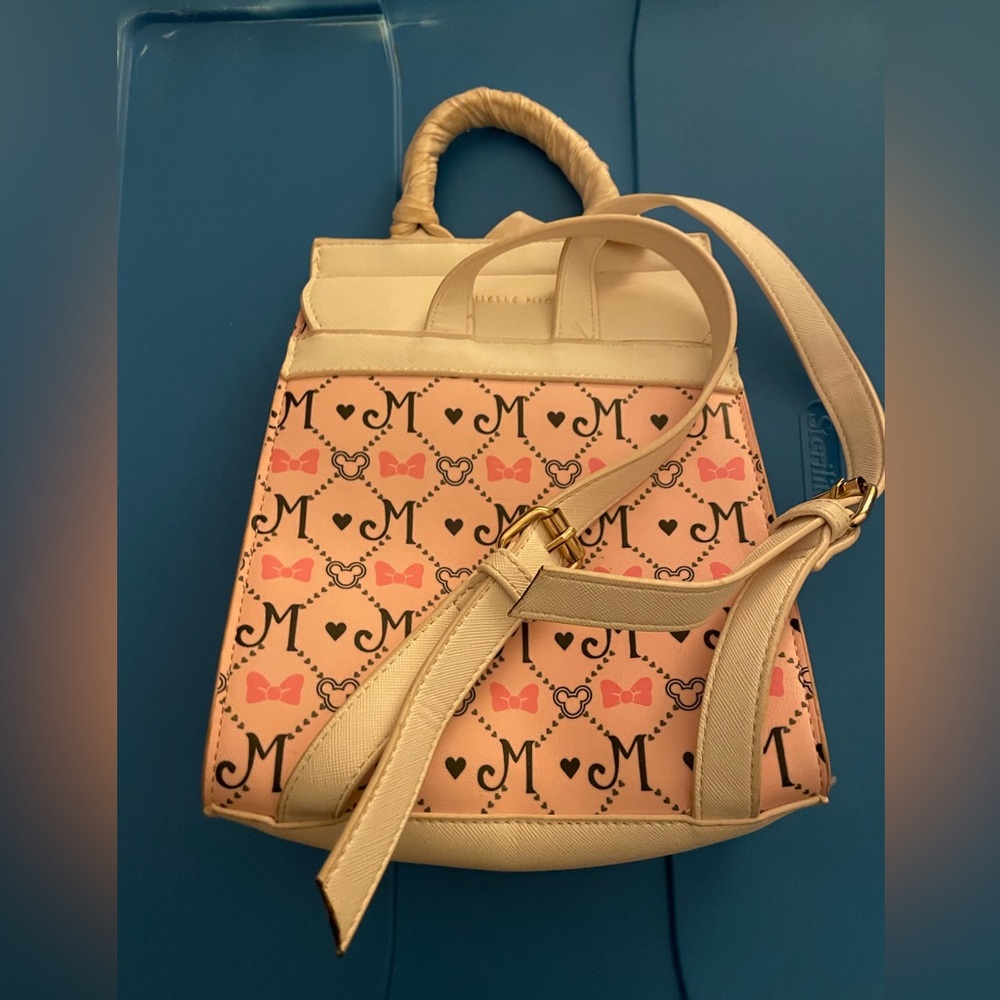 Disney Minnie Mouse Pink and Cream Monogram Handbag Danielle Nicole - Picture 3 of 5